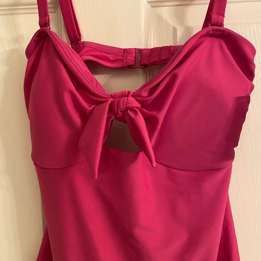 Pink Tie-Front Swimsuit